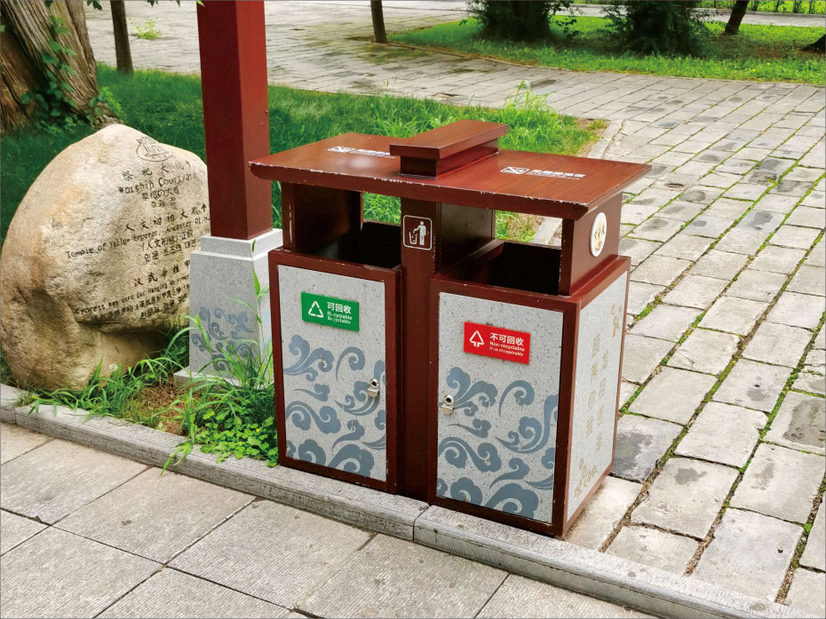 兩分類環衛垃圾桶制作 環保分類垃圾桶
